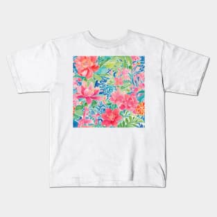 Preppy watercolor flowers Kids T-Shirt